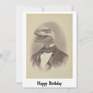 Gentleman Velociraptor Birthday Card