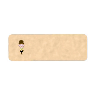 Gentleman with Top Hat and Mustache. Custom Label