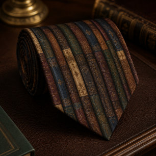 Gentleman's Library Vintage Leather Book Neck Tie
