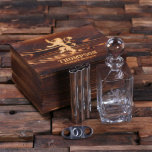 Gentleman's Set: Cigar Cutter & Whiskey Decanter<br><div class="desc">This sets includes 1 whiskey decanter,  1 cigar cutter,  1 wood box and 1 cigar holder with whiskey flask. The holder can hold 2 cigars (not included.)</div>