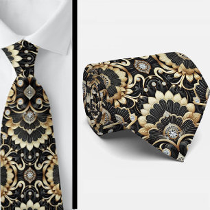 Gentleman's Tie Art Deco Faux Diamond Neck Ties