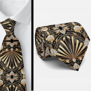 Gentleman's Tie Art Deco Faux Diamond Neck Ties