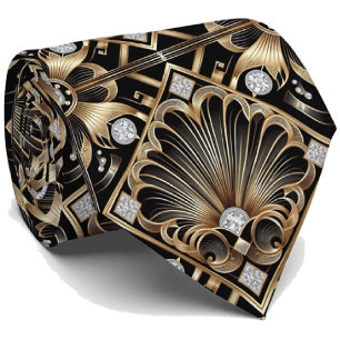 Gentleman's Tie Art Deco Faux Diamond Neck Ties