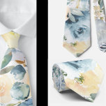 Gentleman's Tie | Wedding & Event Floral Necktie<br><div class="desc">Dusty Blue Navy Flowers Beautiful Flowers Floral Roses Neck Tie. Great for formal occasions and weddings!</div>