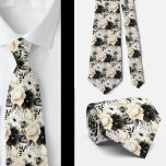 Gentleman's Tie | Wedding & Event Floral Necktie<br><div class="desc">A black and white watercolor floral pattern necktie features an elegant and sophisticated design with flowers in various shapes and sizes, contrasted against a black or white background. The floral motifs are intricate, with the petals, leaves, and stems rendered in clean lines and shading. The design vary from bold, large...</div>