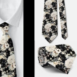 Gentleman's Tie | Wedding & Event Floral Necktie<br><div class="desc">A black and white watercolor floral pattern necktie features an elegant and sophisticated design with flowers in various shapes and sizes, contrasted against a black or white background. The floral motifs are intricate, with the petals, leaves, and stems rendered in clean lines and shading. The design vary from bold, large...</div>