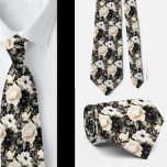Gentleman's Tie | Wedding & Event Floral Necktie<br><div class="desc">A black and white watercolor floral pattern necktie features an elegant and sophisticated design with flowers in various shapes and sizes, contrasted against a black or white background. The floral motifs are intricate, with the petals, leaves, and stems rendered in clean lines and shading. The design vary from bold, large...</div>