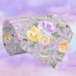 Gentleman's Tie | Wedding & Event Floral Necktie<br><div class="desc">This yellow and purple gorgeous watercolor flowers floral neck tie is perfect for the groomsmen at your wedding or for a spring accessory to your wardrobe or a Father's Day gift or birthday gift for someone you love!</div>