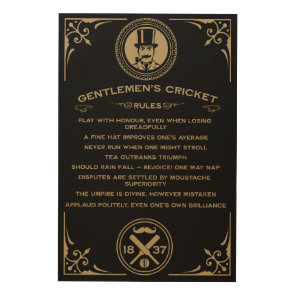 Gentlemans Victorian Cricket Rules Art
