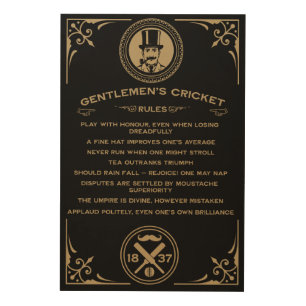 Gentlemans Victorian Cricket Rules Art