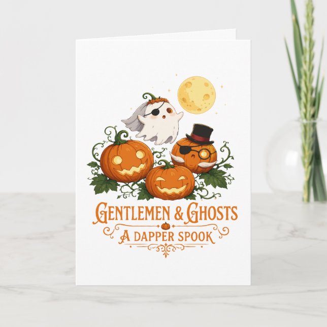 Gentlemen & Ghosts Halloween Card (Front)