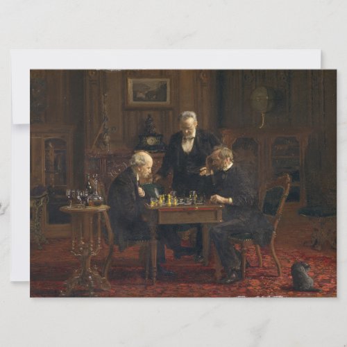 Gentlemen Playing a Game of Chess Thomas Eakins Card