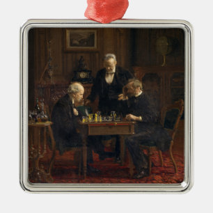Gentlemen Playing a Game of Chess (Thomas Eakins) Metal Ornament