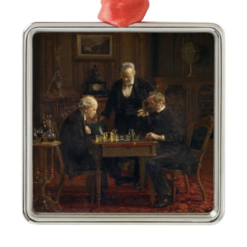 Gentlemen Playing a Game of Chess (Thomas Eakins) Metal Ornament