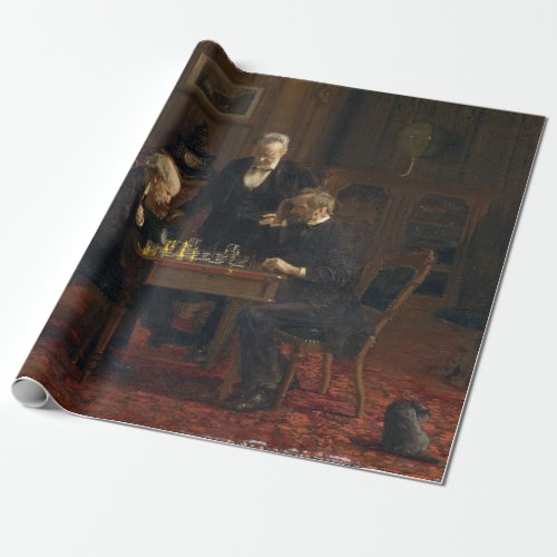 Gentlemen Playing a Game of Chess Thomas Eakins Wrapping Paper