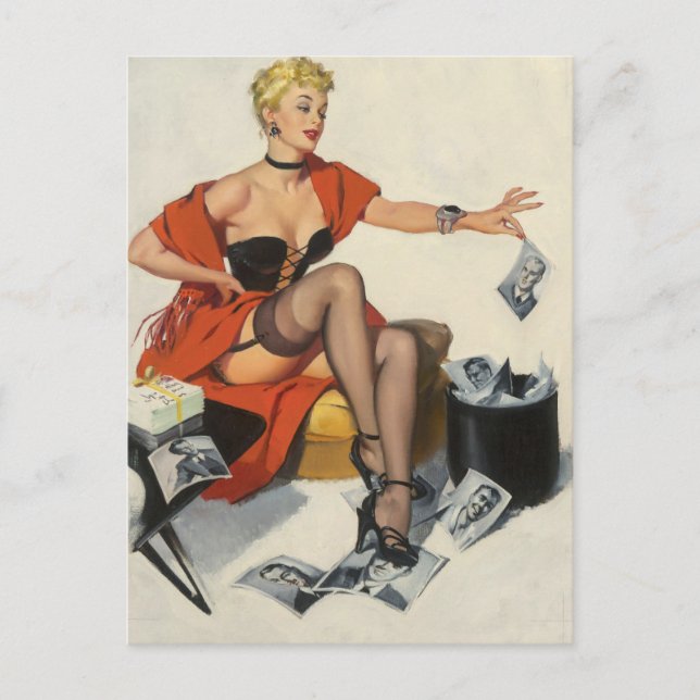 Gentlemen Recycling Pin-Up Postcard (Front)