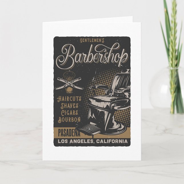 Gentlemen’s Barbershop Retro Haircuts Shaves Card (Creator Uploaded)
