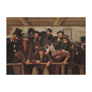Gentlemen Watching a Cockfight by Horace Bonham Canvas Print