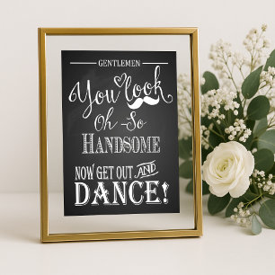Gentlemen Wedding Bathroom Sign Print
