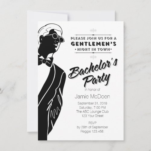 Gentlemens Bachelors Party Invitation