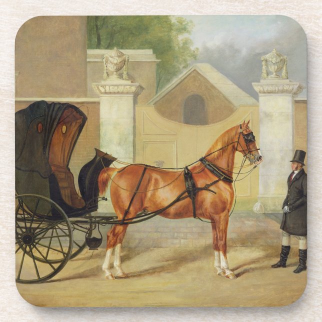 Gentlemen's Carriages: A Cabriolet, c.1820-30 (oil Beverage Coaster (Front)