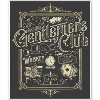 Gentlemen's Club Retro Sticker