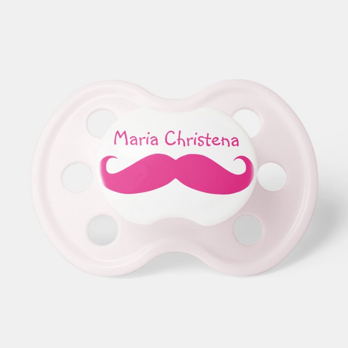 Gentlemens Handlebar Mustache Pacifier (Pink2)