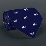 Gentlemen's Monogram Groomsmen Initials Navy Blue Neck Tie<br><div class="desc">The "Gentlemen's Monogram" Necktie offers a distinctive and personalized touch for groomsmen's attire. Designed to add an elegant and bespoke element to wedding ensembles, this necktie features a subtle, custom monogram pattern with the initials of each groomsman. Perfect for adding a personal touch to groomsmen's gifts, the "Gentlemen's Monogram" Necktie...</div>