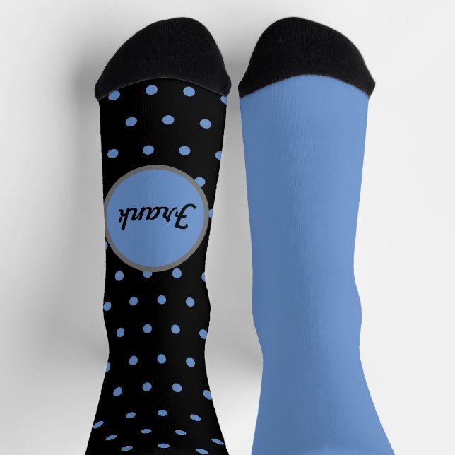 Gentlemen's Personalized Polka Dot Mismatched Sock (Top)