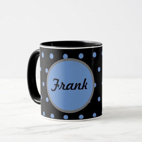 Gentlemens Polka Dot Mug _ Frank BlackBaby Blue