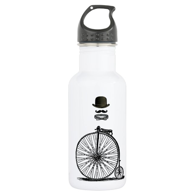 Gentleme's Penny Farthing Stainless Steel Water Bottle (Front)