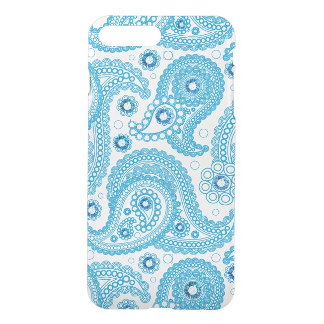 Gently Blue Floral Paisley Uncommon iPhone Case (Back)
