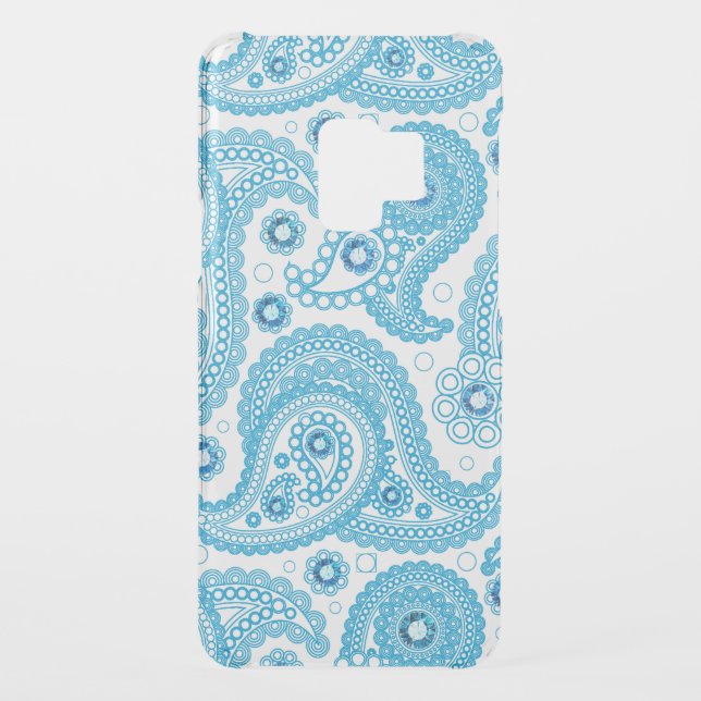 Gently Blue Floral Paisley Uncommon Samsung Galaxy Case (Back)