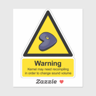 Gentoo kernel recompile warning sign sticker