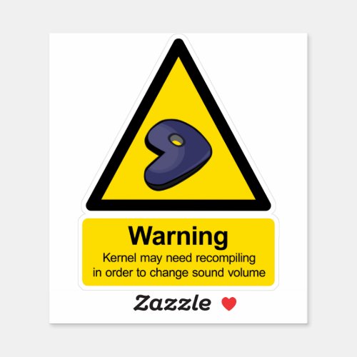 Gentoo kernel recompile warning sign sticker