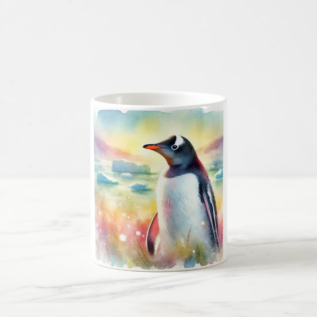 Gentoo Penguin 111024AREF106 - Watercolor Coffee Mug (Center)