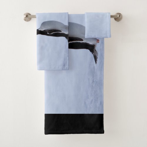 Gentoo penguin bath towel set