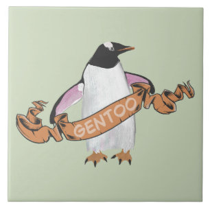 Gentoo penguin ceramic tile