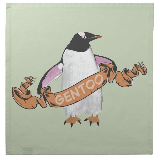 Gentoo penguin cloth napkin (Front)