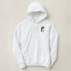 Gentoo Penguin Embroidery Embroidered Basic Pullover Hoodie