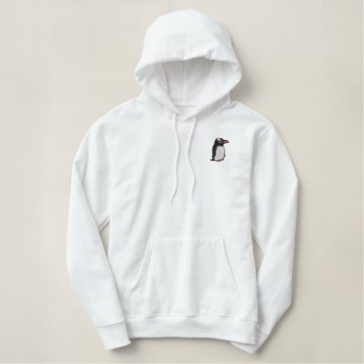 Gentoo Penguin Embroidery Embroidered Hoodie