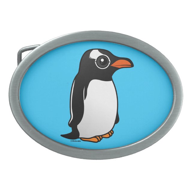 Gentoo Penguin Oval Belt Buckle (Front)