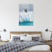 gentoo penguin, Pygoscelis Papua, on glacial ice Canvas Print (Insitu(Bedroom))