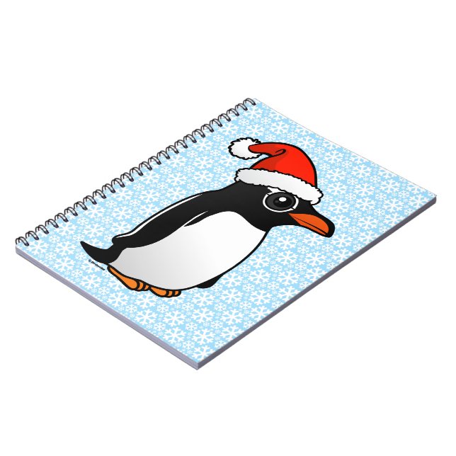 Gentoo Penguin Santa Notebook (Left Side)