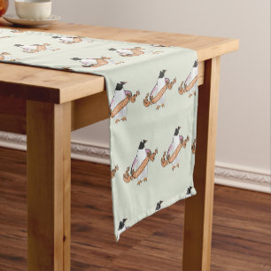 Gentoo penguin short table runner