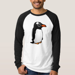 Cute Gentoo Penguin Men's Canvas Long Sleeve Raglan T-Shirt