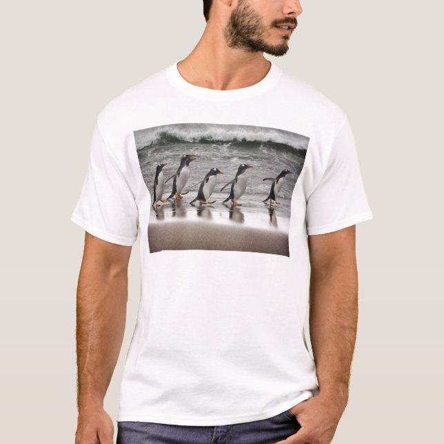 Gentoos on the beach T-Shirt (Front)