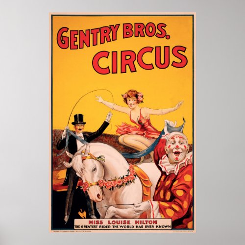 Gentry Bros Circus Poster