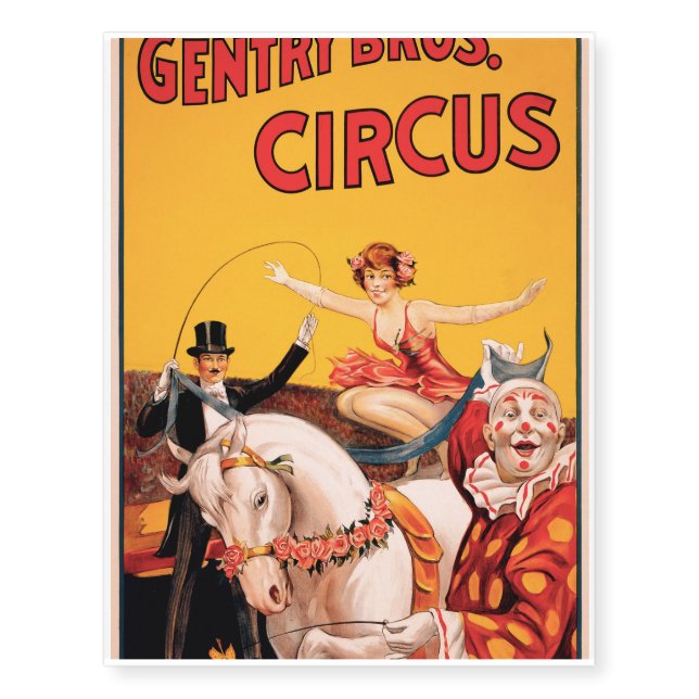 Gentry Bros. Circus Temporary Tattoos (Front)