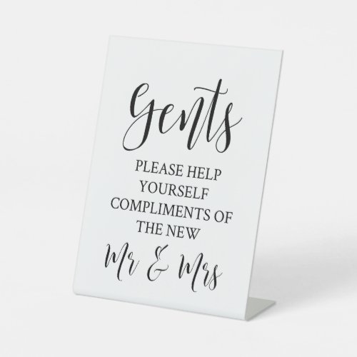 Gents Please Help Yourself Wedding Washroom Pedestal Sign